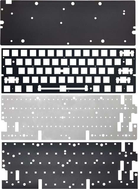 KPrepublic Schallschutz-Schaumstoffpaket für Wooting 60HE und Wooting 60v2, Poron Schaumstoff-Schalterpad und beflocktes Tastenpad in Schwarz - Bild 1