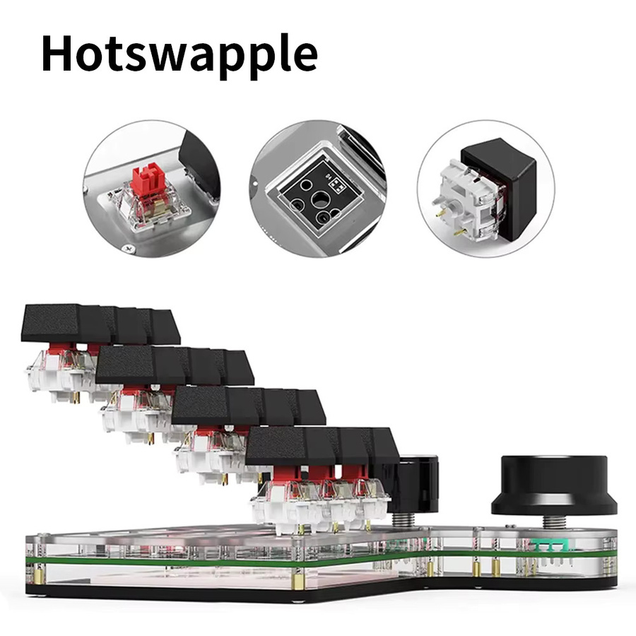 Ammtoo RGB Makropad Mechanische 12-Tasten-Tastatur mit Hotswap-Funktion und Programmierbarer Makro-Belegung in Schwarz - Bild 5