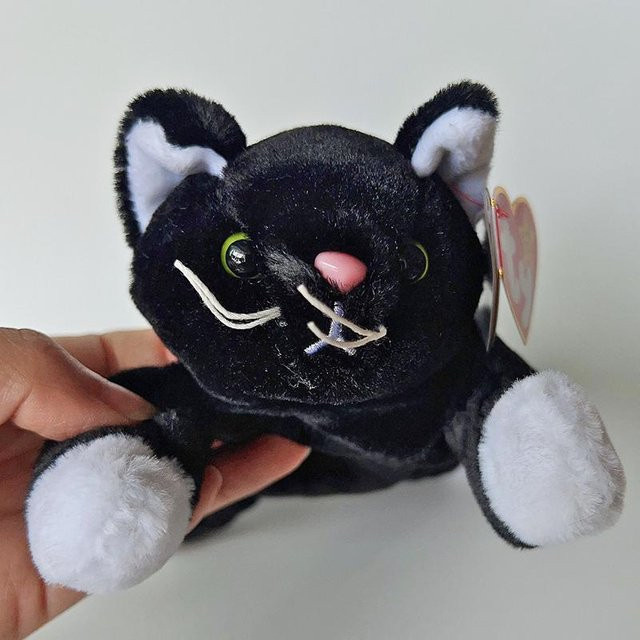 Kidsly Beanie Große Augen Plüschtier, Schwarze Katze, 21 cm, ab 3 Jahren - Bild 1