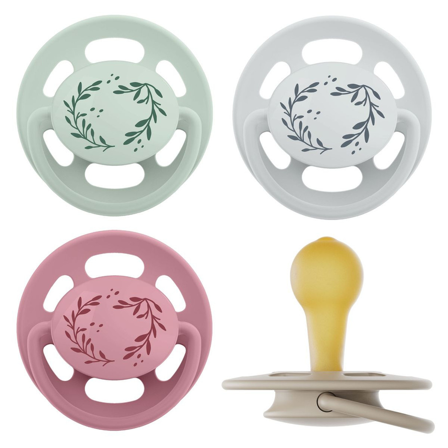 Nip Schnuller 4er Pack Cherry aus Latex für Mädchen ab 6 Monaten in Rot und Braun, BPA-frei und sterilisierbar - Bild 1