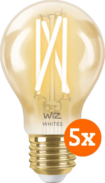 WiZ Smart Filament LED-Lampe Standard Gold/Brass, E27, 5er-Pack - Bild 1