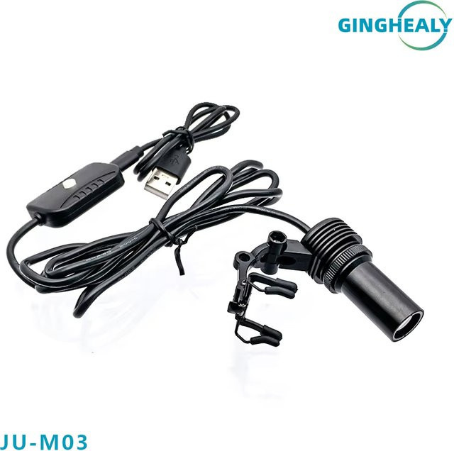 Ginghealy 5W ENT-Stirnlampe in Schwarz mit 40000 Lux, verstellbarer Lichtpunkt und Gürtelclip für Dental-Lupen und Laborgebrauch - Bild 1