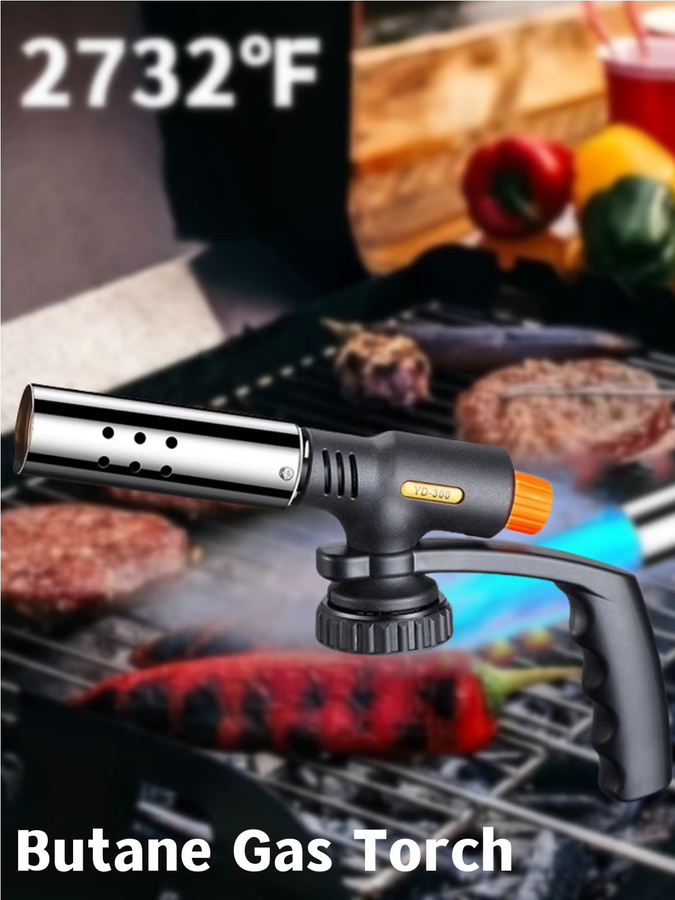 YDONGTLOGY Butan-Gasbrenner mit großer Kaliber-Flamme in Schwarz für BBQ und Kochen mit einstellbarer Flamme und Carbon-Zündung - Bild 5