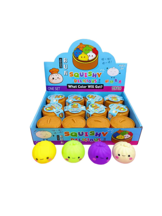 Bandai Smiley-Brötchen-Squishy, multicolor, Quetsch-Fidget-Spielzeug - Bild 3