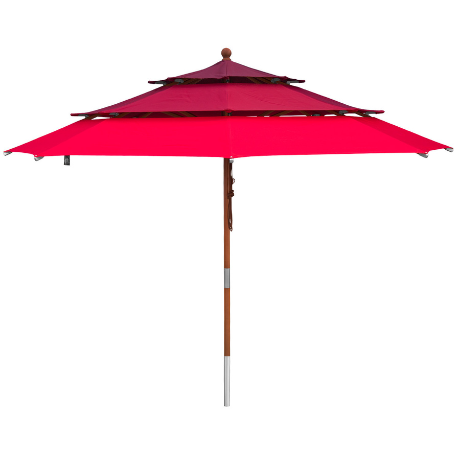 anndora Sonnenschirm Rote Brise, rund, Farbe: Rot, Durchmesser: 350 cm, 3-Etagen, UPF 50+ - Bild 1