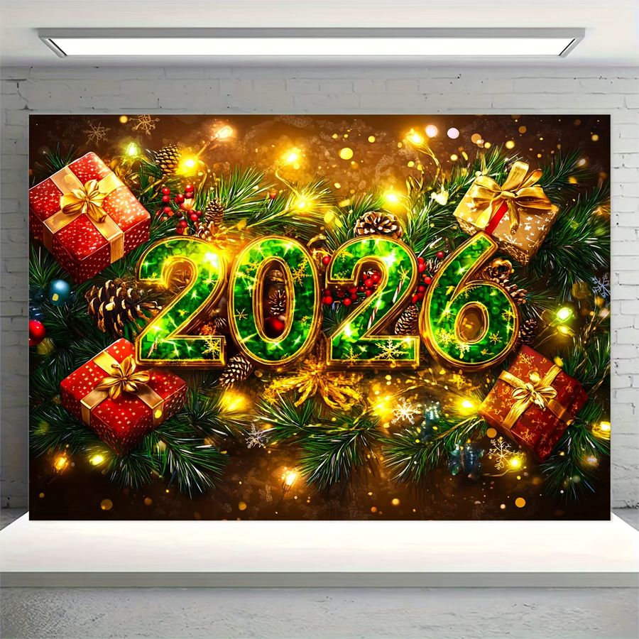 VIKAMA Wandteppich mit Tannenzweigen und Beeren als Weihnachts- und Neujahrsdekoration für dein Wohnzimmer - Bild 4
