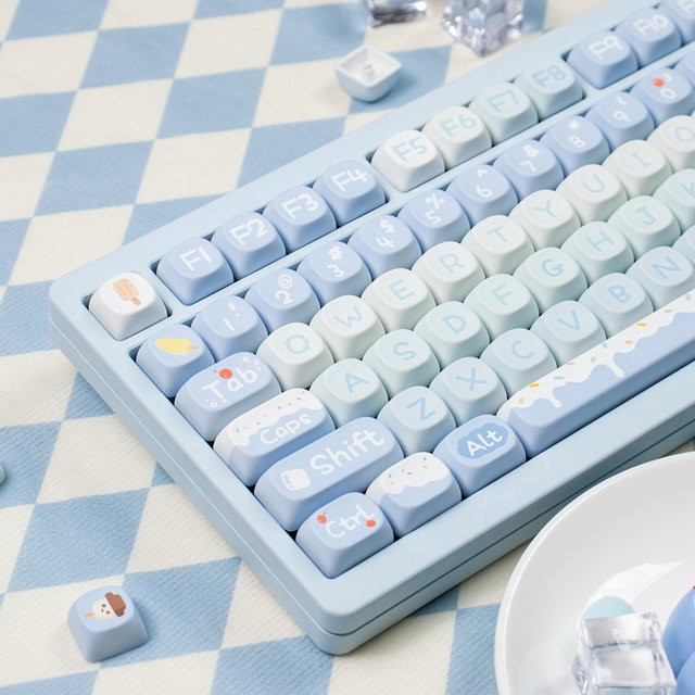 Venit Keys Iced-Cream MOA Tastenkappen aus PBT in Blau mit 140 Tasten für mechanische MX-Tastaturen wie GMK67 - Bild 1