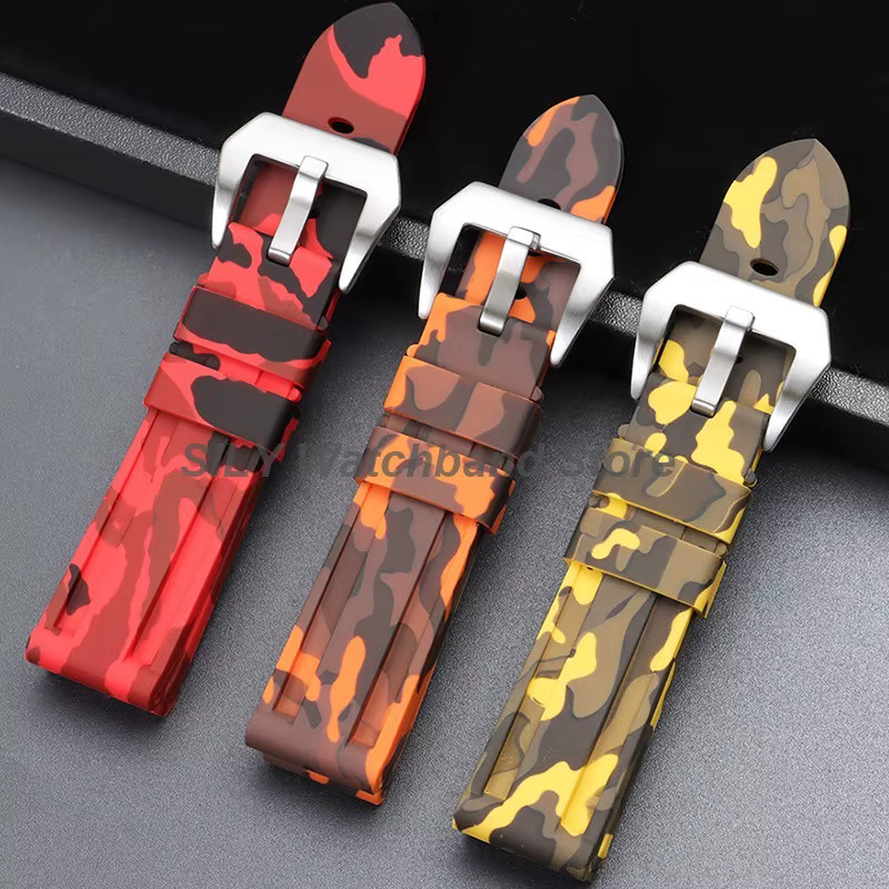 asukaband Uhrenarmband Silikon, Camouflage, Schwarz, Unisex - Bild 1