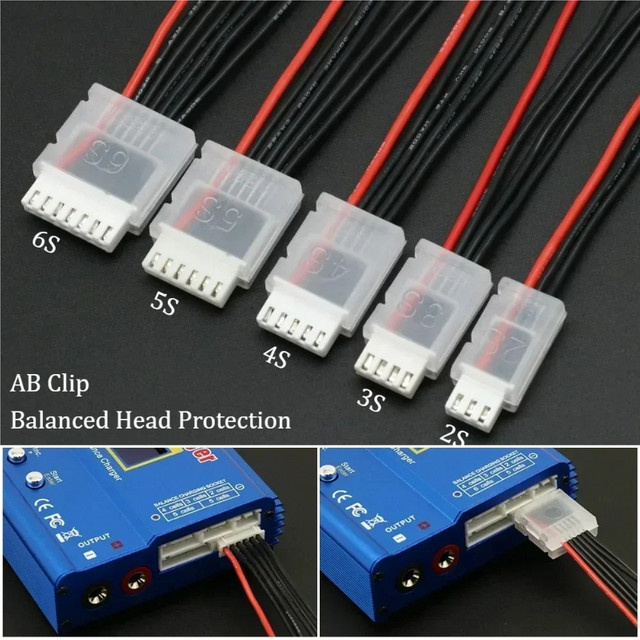 5er Set JST-XH Balance Stecker Schutz Clips für RC Lipo Batterien in Transparent - Bild 1