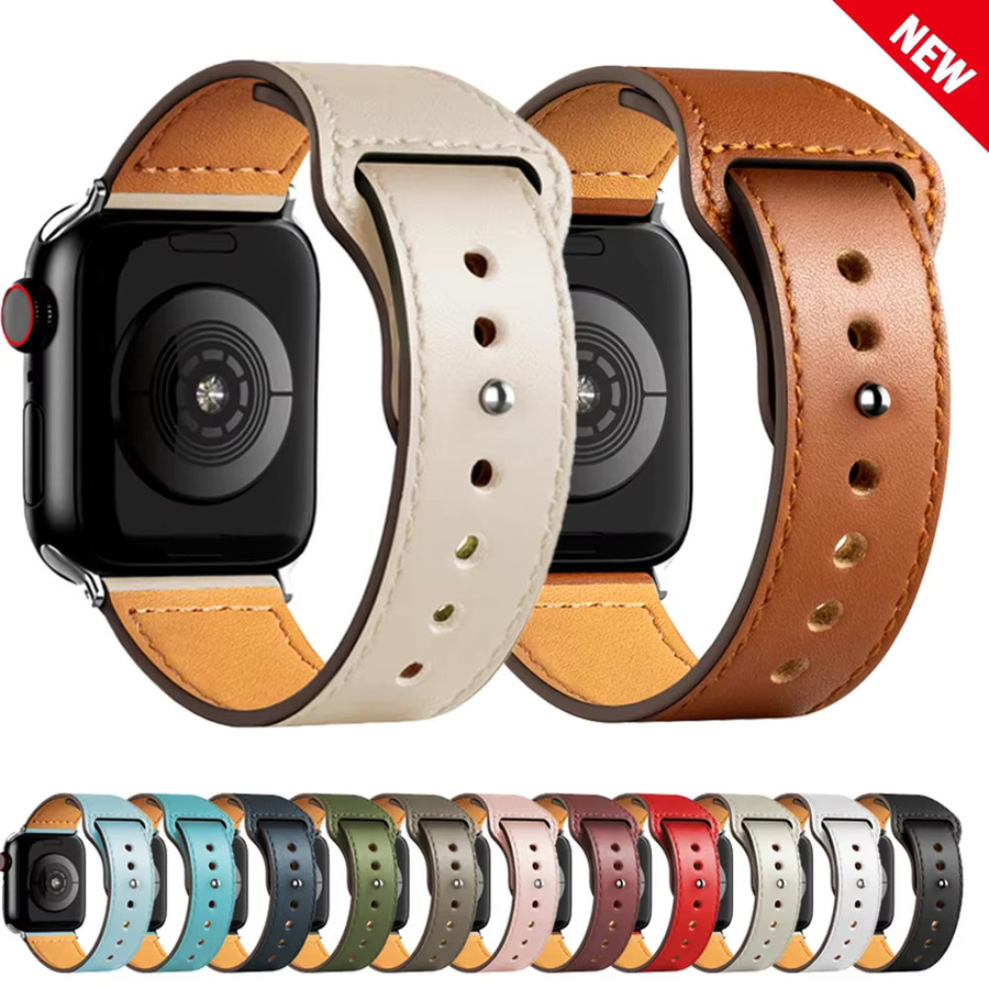 Lederband für Apple Watch, Leder, Weiß, Unisex - Bild 2
