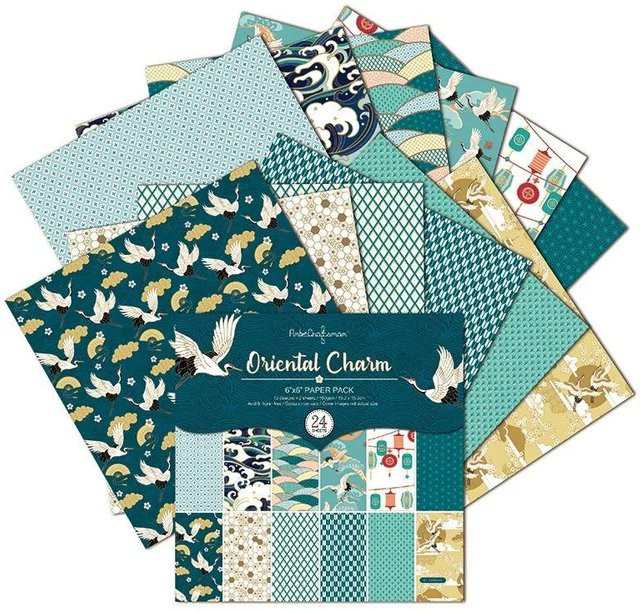 Yiran Furniture Bastelpapier Set mit 12 Blättern in Grau und Multicolour für Origami, Scrapbooking und Kartenherstellung - Bild 1