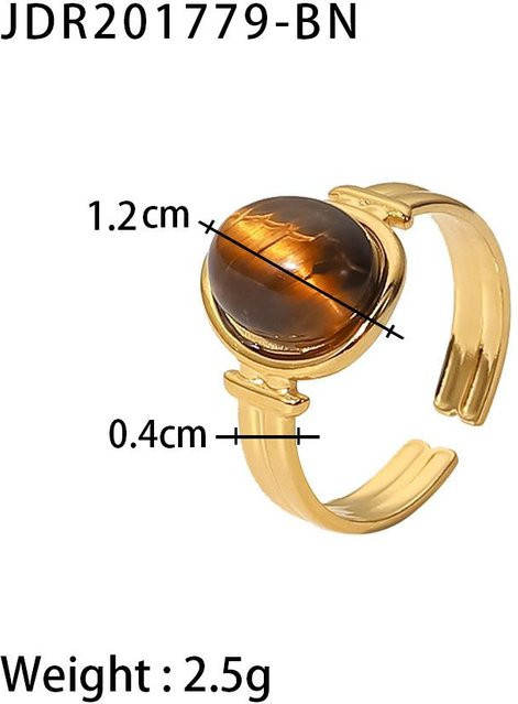 Youthway Edelstahlring, Bernstein, Gold, Damen - Bild 1