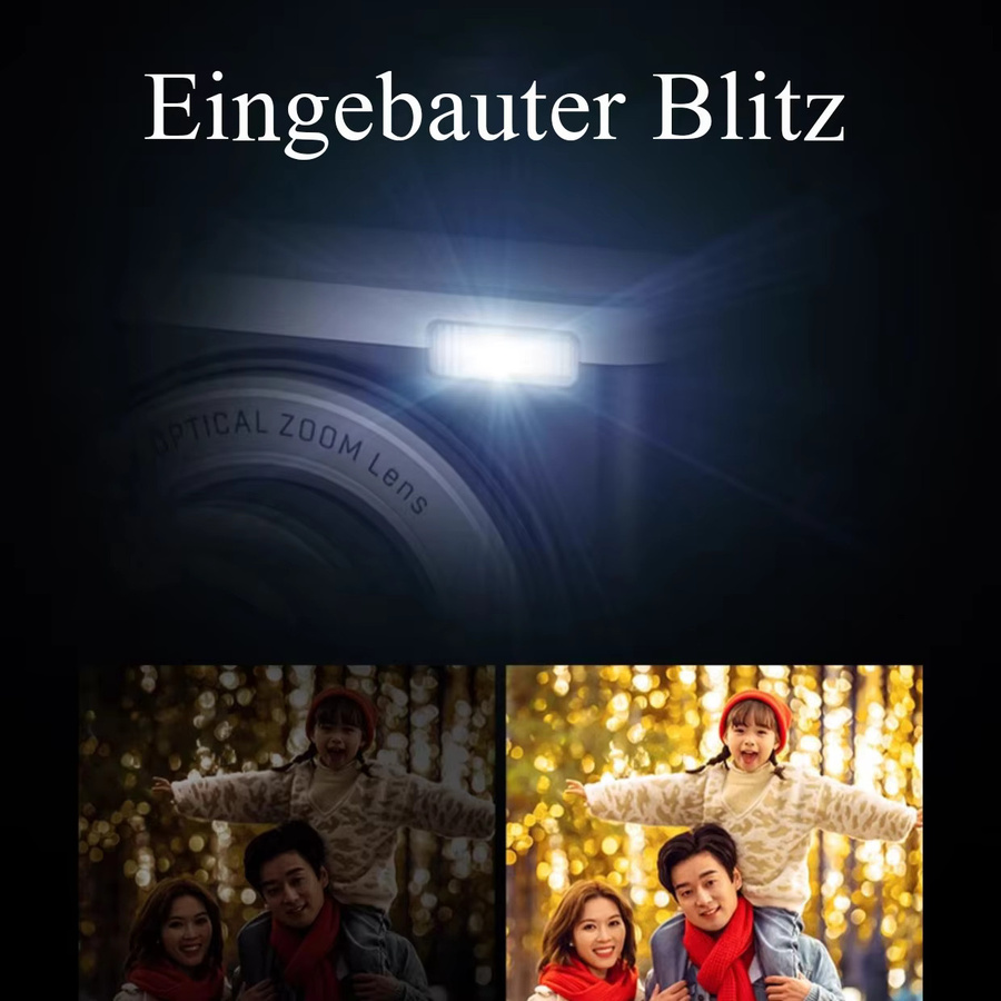 Bytelike 5K HD Digitalkamera mit Dual-Kamera, Anti-Shake und LED-Blitz in Schwarz - Bild 3