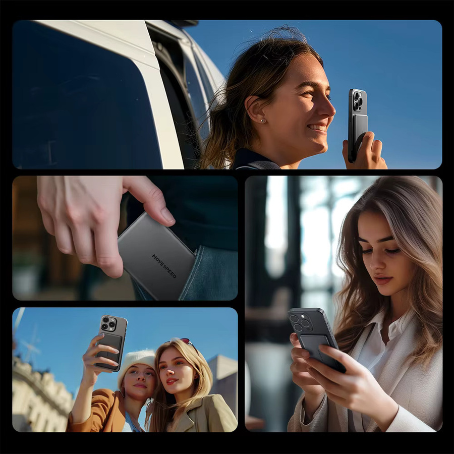 MOVESPEED S10 Magnetische Powerbank 10000mAh mit Schnellladung, tragbare kabellose externe Batterie für iPhone und Samsung - Bild 5