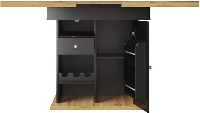 Merax Esstisch aus MDF und Metall in Braun, ausziehbar, modern, B/T/H: 140 x 110 x 80 cm - Bild 1