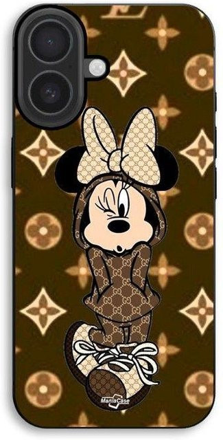 MANIACASE Handyhülle für iPhone 17 aus Silikon TPU mit Minnie Muster in Schwarz - Bild 1
