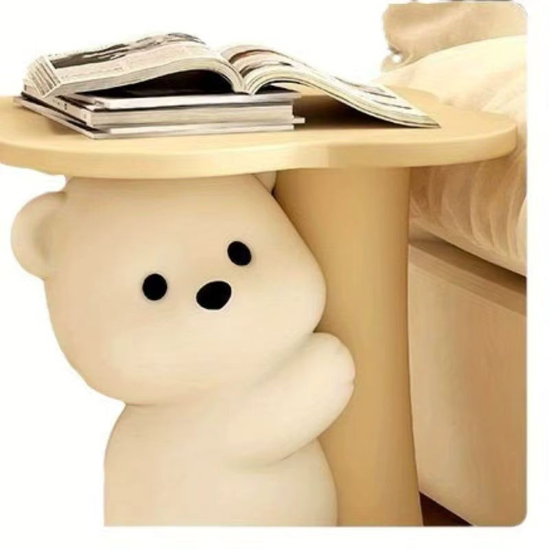 Dekorative Bär-Figur aus Kunstharz in Gelb und Beige für moderne Bodendekoration - Bild 4