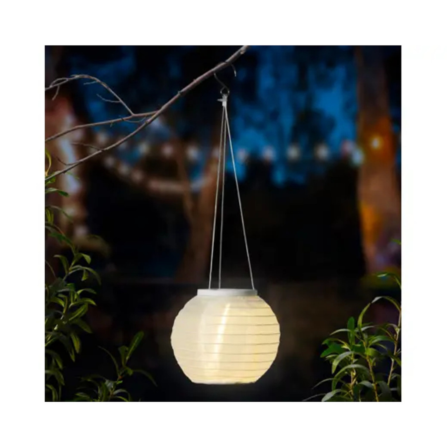 LUMINEO Solarleuchte Lampion in Weiß mit warmweißem Licht für Garten, Terrasse und Balkon - Bild 1