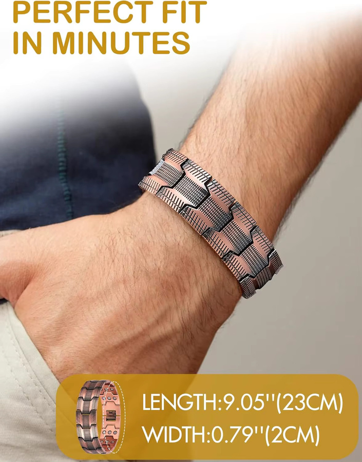 ARADOO Armband, Tank Tread Pattern, Kupferlegierung, Herren - Bild 1