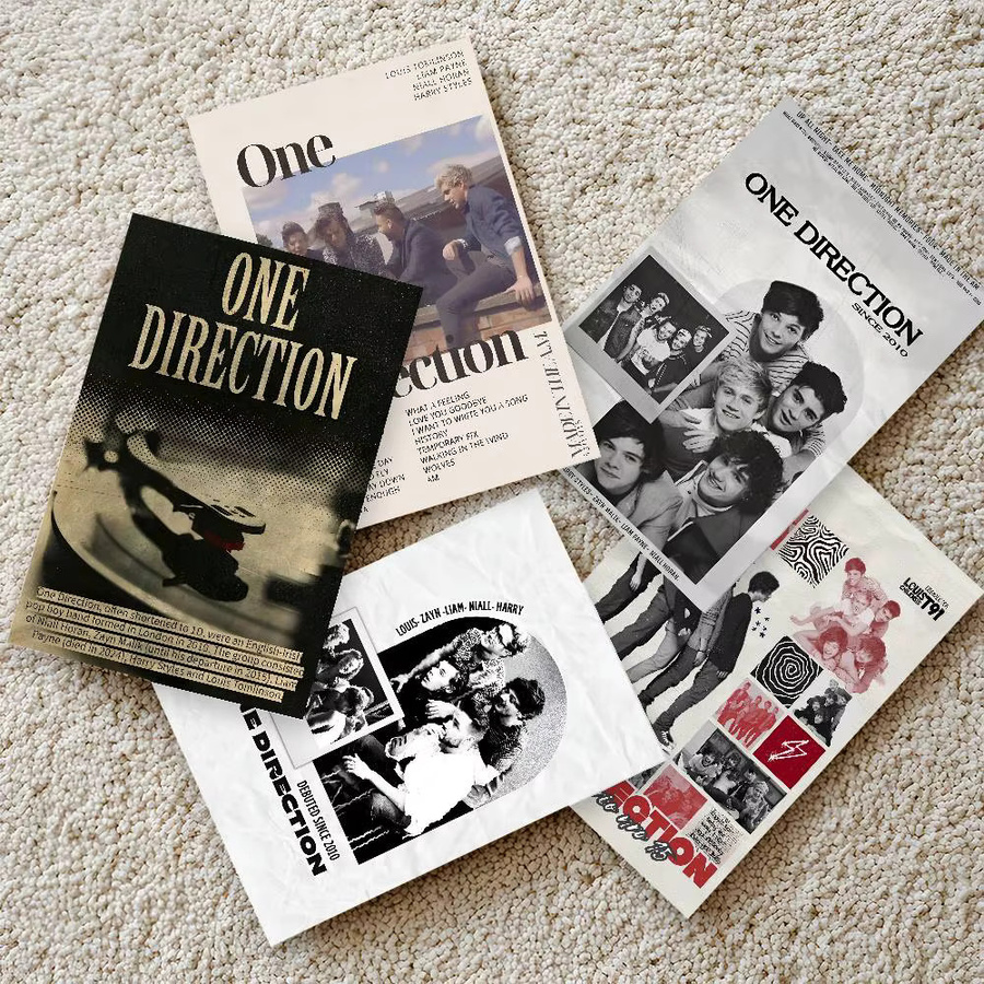 Band One D-Richtung Selbstklebendes Wandbild Bilibili Retro Poster in Mehrfarbig - Bild 3