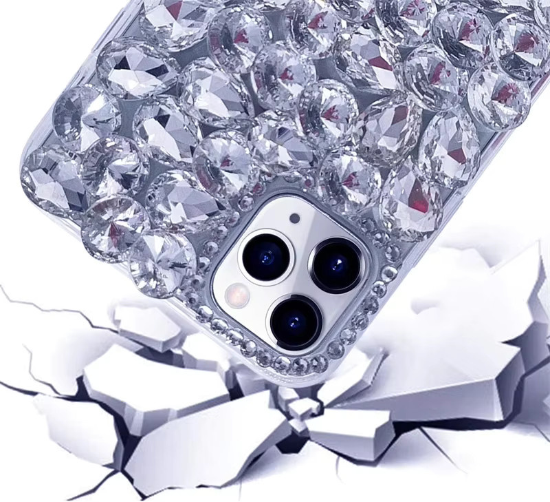 Luxuriöse 3D-Kristall-Diamant-Glitzer Handyhülle für Apple iPhone in Transparent - Bild 4