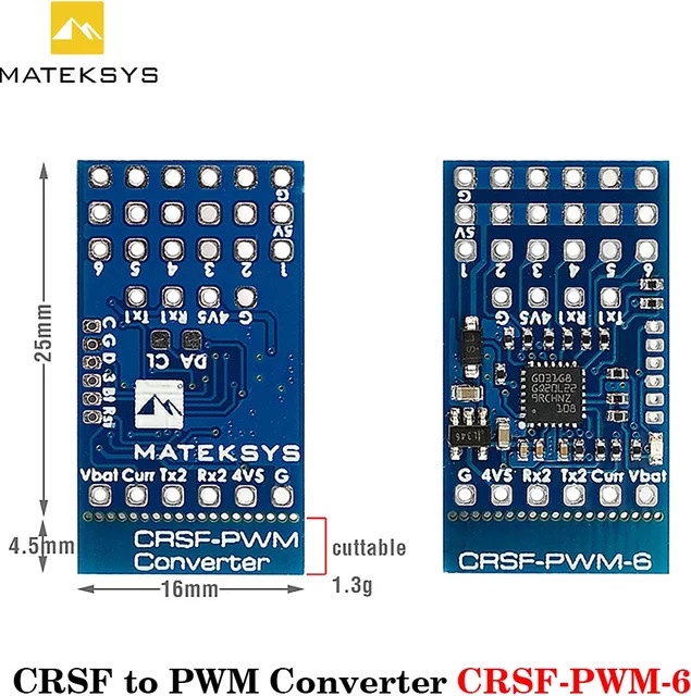 Mateksys CRSF zu PWM Konverter CRSF-PWM-B in Blau für TBS Crossfire Nano RX SE DIY Komponenten - Bild 1