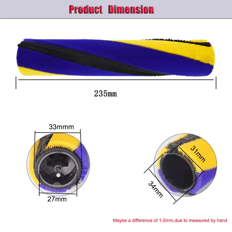 Dyson Soft Roller Brush Bar mit Plüschstreifen in Rot und Multicolour für Gen5, V8 Slim, V10 Slim, V12 Detect Slim, V15S und V15 Detect Slim Staubsauger Ersatzteil - Bild 2