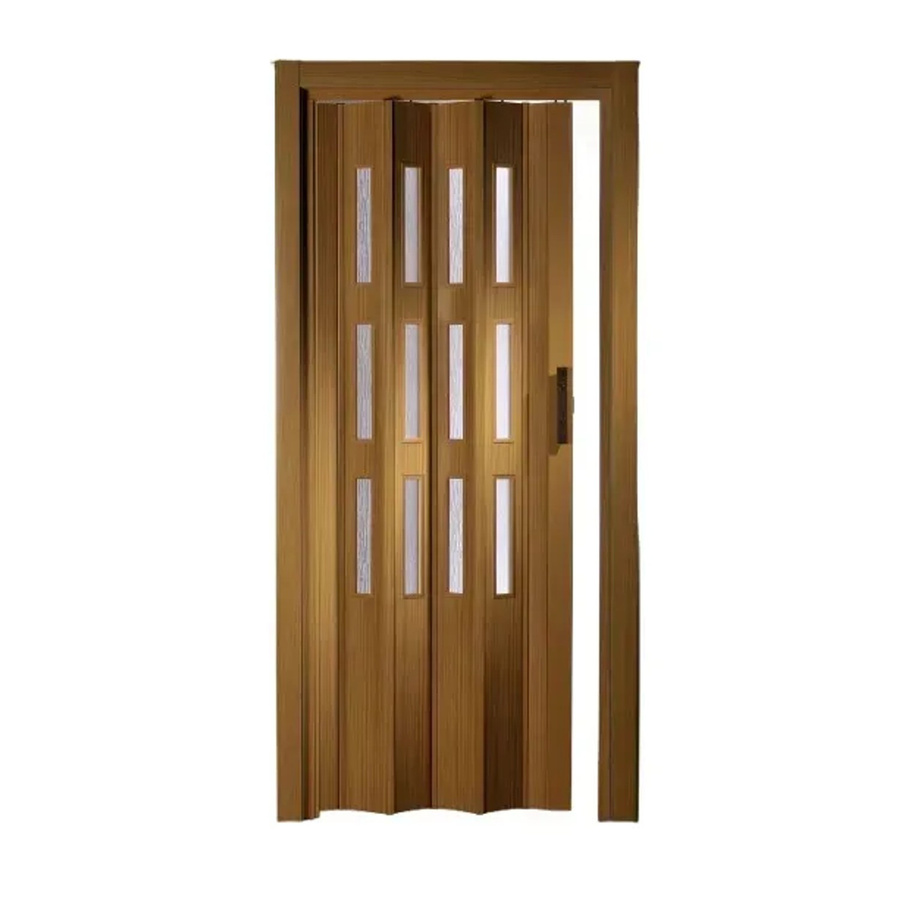 Forte Premium Kunststoff Falttür Luciana Braun Buche mit 3 Fenstern B: 88,5 cm, H: 202 cm - Bild 3