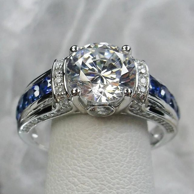 Huitan Ring, Silber, Zirkonia, Vintage, Damen - Bild 1