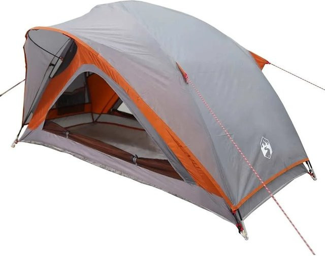 vidaXL Campingzelt für 1 Person in Grau und Orange, wasserfest - Bild 1