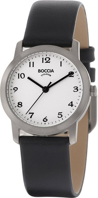 Boccia Damenuhr, Titan, Quarz, 29 mm, Leder, Weiß, 5 ATM - Bild 1