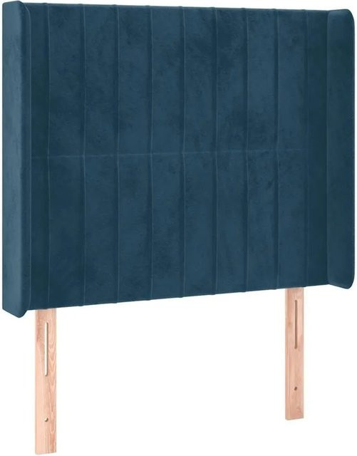 vidaXL Kopfteil mit Ohren in Dunkelblau aus Samt, B/T/H: 103 x 16 x 118/128 cm - Bild 1