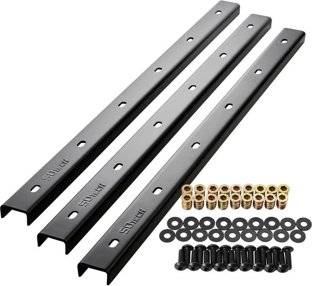 SO-TECH Gratleisten U-Form aus Stahl in Schwarz, 3 Stück, B/H/T: 900 x 40 x 20 mm für Tischplatten - Bild 1