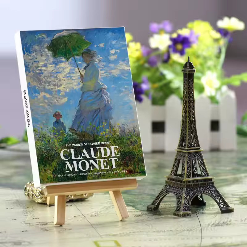 30er Set Postkarten mit Claude Monet Ölgemälde Motiven im Vintage Stil, Mehrfarbig - Bild 1