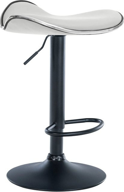 DELUKE Barhocker TANOR höhenverstellbar und drehbar aus Kunstleder in Weiß und Schwarz, B/T/H: 45 x 45 x 71 cm - Bild 1