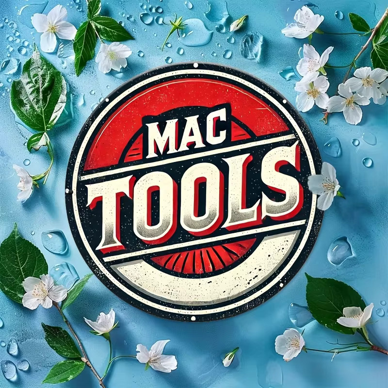 Rundes MAC Tools Blechschild aus Metall im Vintage-Design, Durchmesser: 20 cm, Mehrfarbig - Bild 3