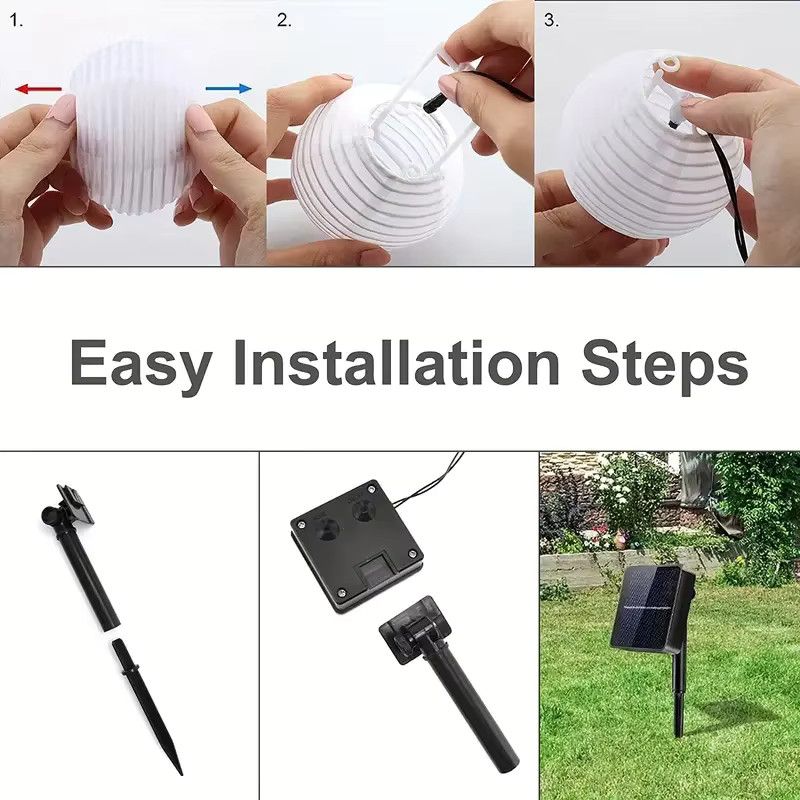 Leclstar Solar-Lichterketten für den Außenbereich mit 20 oder 30 Laternen, IP65 wasserdicht, 8 Modi für Garten, Terrasse und Camping, 2 Stück - Bild 6