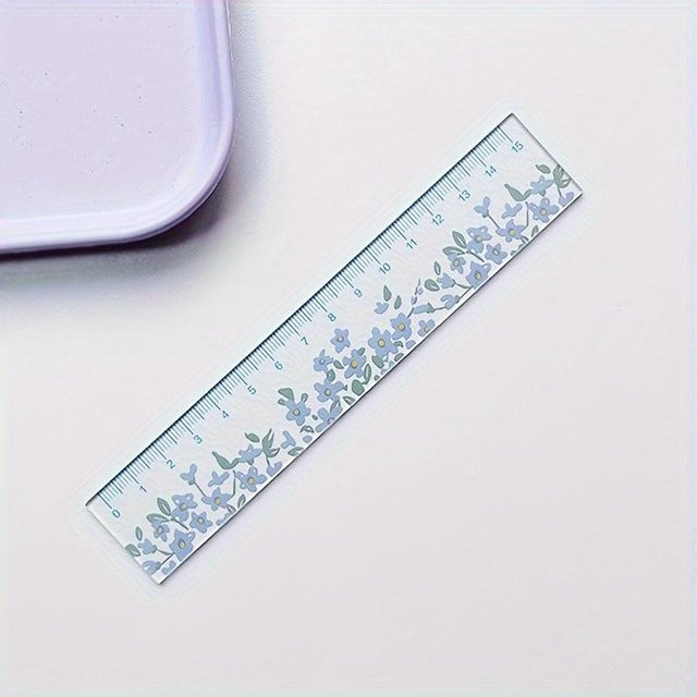 Durchsichtiges Acryllineal von ouyaohong in Blau, 15 cm Länge, ideal für Schule und Büro - Bild 1
