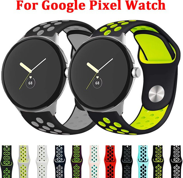 Uhrenarmband Silikon, Schwarz, Unisex, Google Pixel Watch 2 - Bild 1