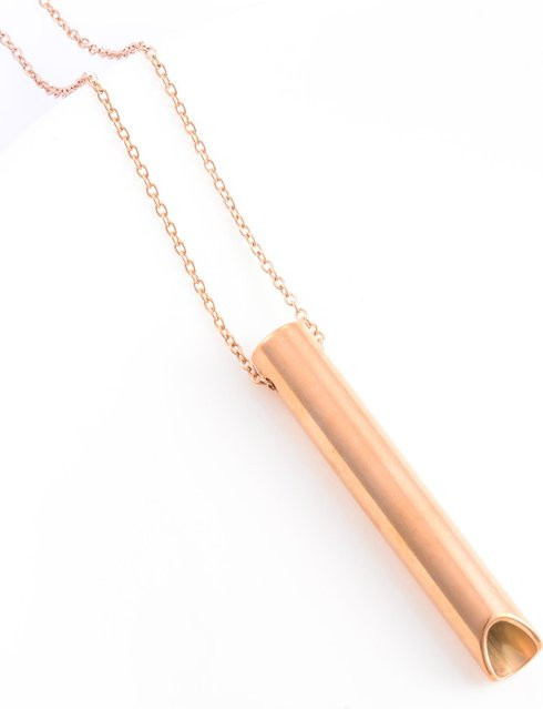 YULIN Pfeifenanhänger mit Kette, Edelstahl, Roségold, Unisex - Bild 1