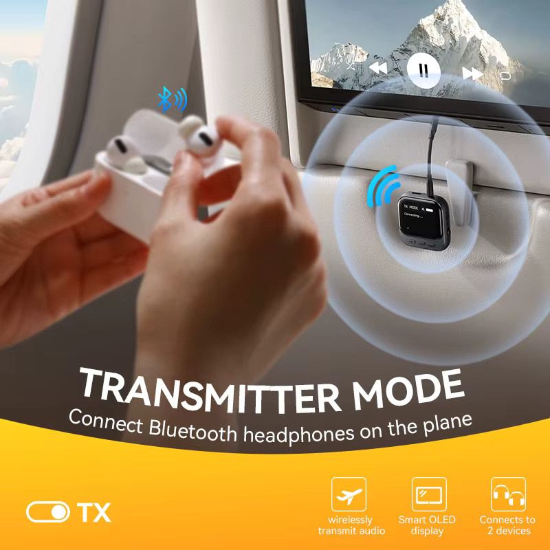 Joyroom 2-in-1 Bluetooth 5.4 Empfänger und Sender AUX Auto-Adapter mit LED-Anzeige in Schwarz mit 3,5 mm Jack - Bild 3