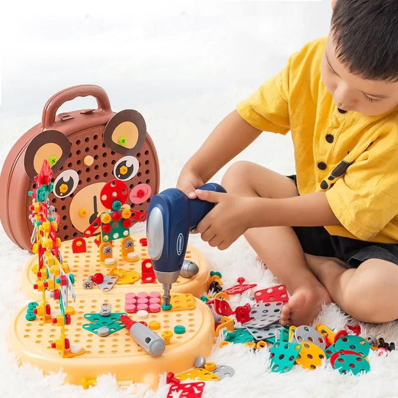 Fashnics Elektrische Bohrmaschine Toolbox Werkzeug Spielzeug 3-6 Jahre - Bild 2