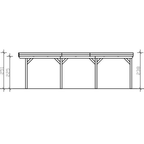 Skan Holz Carport Grunewald aus Fichte mit Aluminiumdach in Weiß, B: 427 cm, T: 796 cm, H: 251 cm - Bild 3