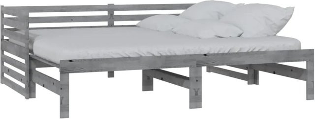 vidaXL Ausziehbares Tagesbett aus Massivholz Kiefer in Grau mit Stoffbezug B/T/H: 200 x 90 x 185 cm - Bild 1