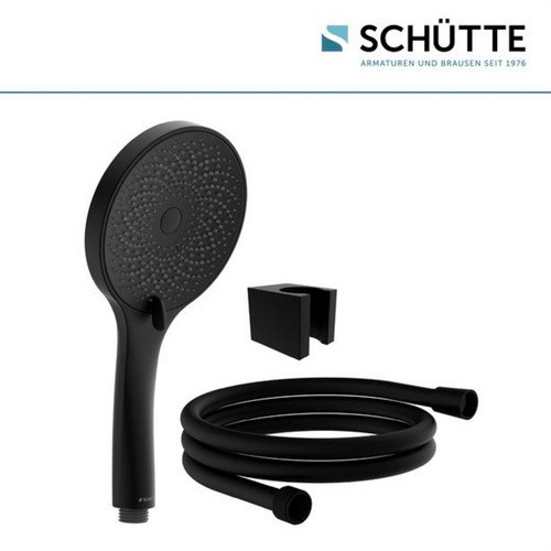 Schütte Handbrause-Set Raven in Schwarz Matt mit Regendusche und Anti-Kalk-Funktion - Bild 4