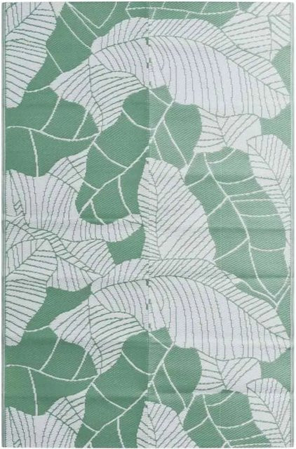 vidaXL Outdoor-Teppich ARAKIL in Blatt Grün aus Polypropylen mit zweiseitigem Jacquard-Muster, B/T: 190 x 290 cm - Bild 1