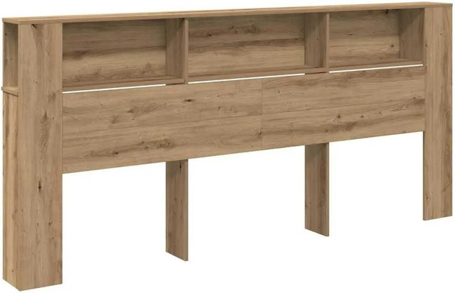 vidaXL Kopfteil mit Regal in Artisan-Eiche, modern, braun, B/T/H: 220 x 18,5 x 102,5 cm - Bild 1