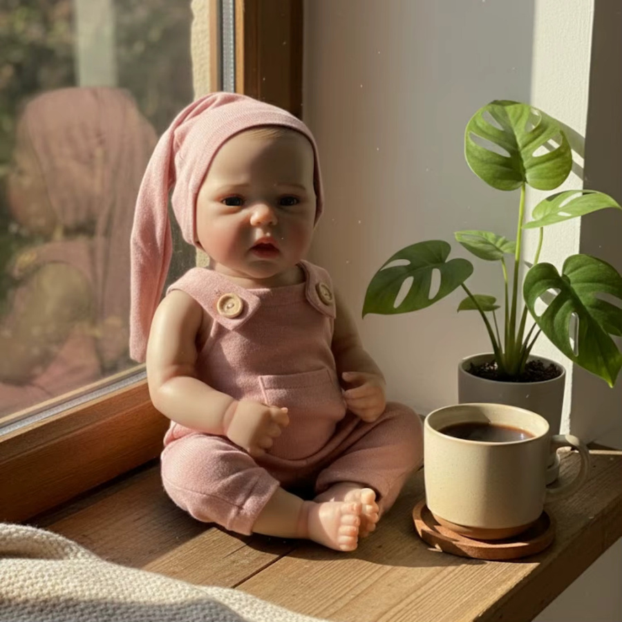 AnjoDoll Mädchen wieder geborene Baby Puppe, 45cm, Rosa / Pink - Bild 2