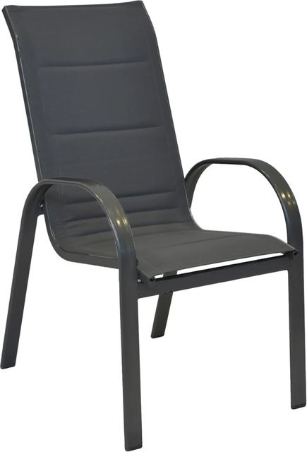 Merxx Amalfi Stapelsessel 2er-Set aus Aluminium und Textil in Graphit-Grau B/H/T: 57 x 105 x 77 cm - Bild 1