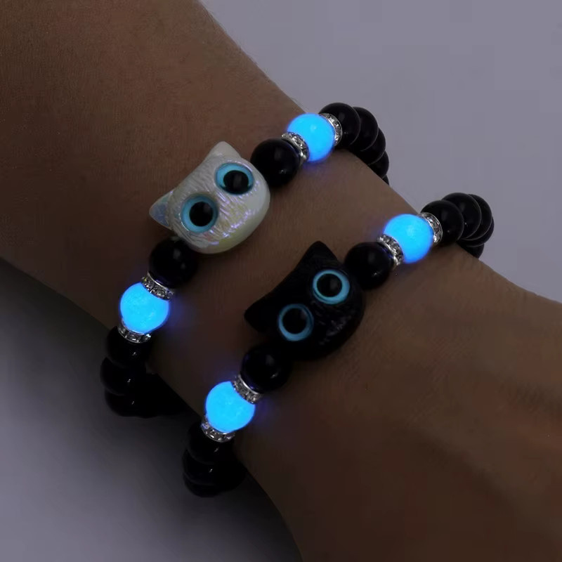 konminry Armband, Acryl, Perle, Schwarz, Weiß, Unisex - Bild 2